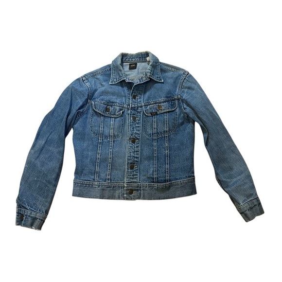 VTG 70s Lee Riders Denim Jean Trucker Jacket PATD 153438 Union Made in USA 36R - Picture 9 of 11